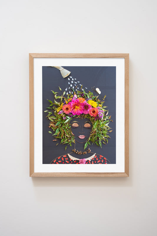 "Grow Good Thoughts" Flower Print