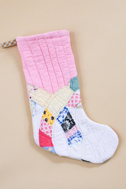 Vintage Quilt Stocking VI
