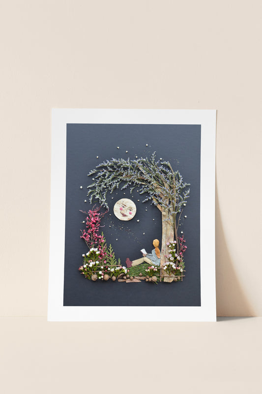"The Moon & Me" Flower Print