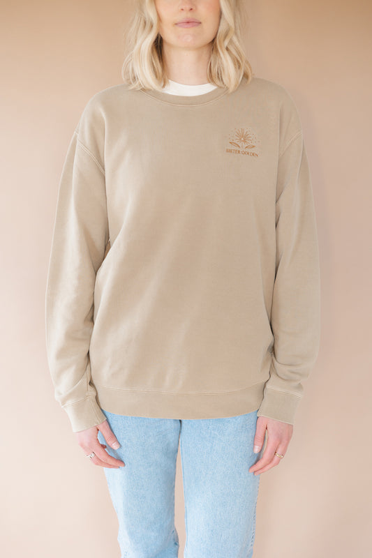 Embroidered Flower Crewneck Sweatshirt