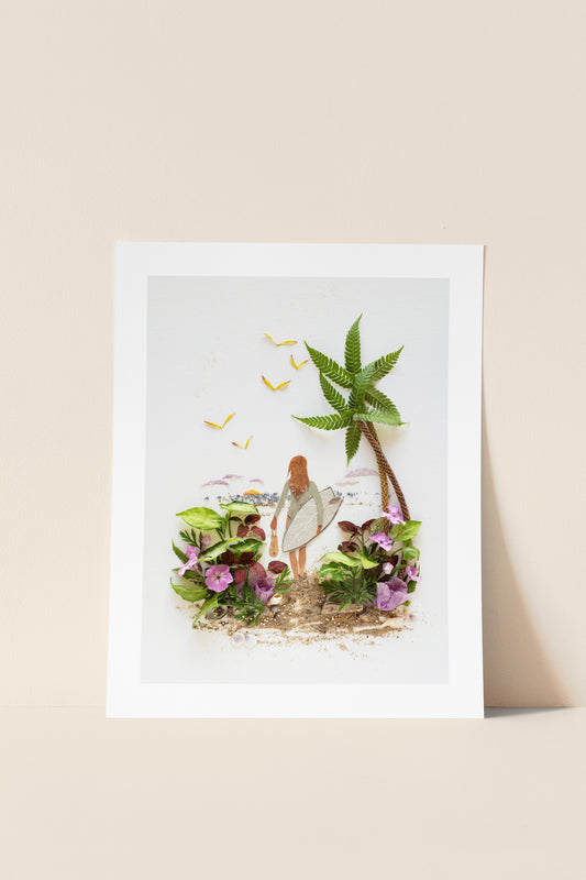 "Surf Like a Girl" Flower Print