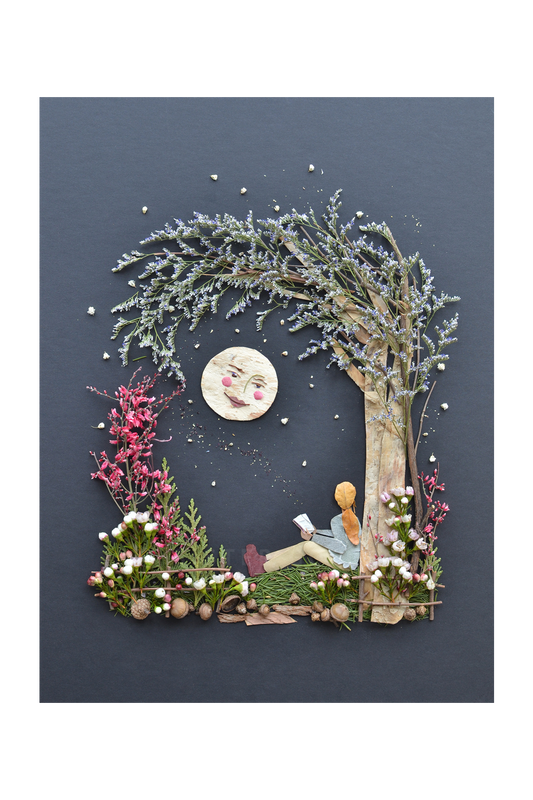 "The Moon & Me" Flower Print