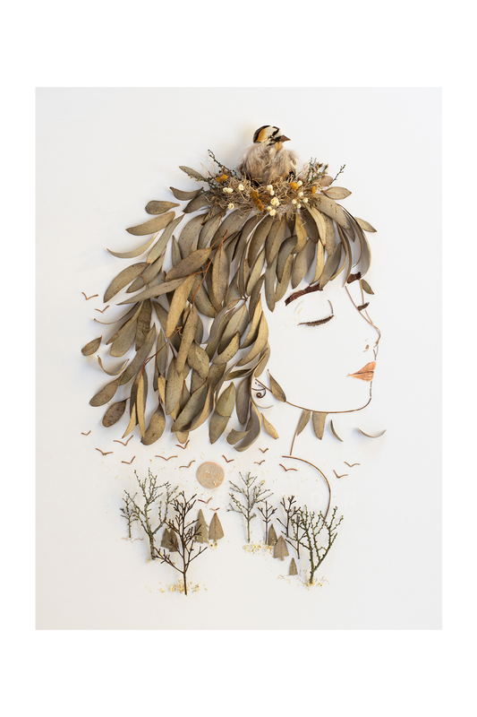 "Moon Bird" Flower Print