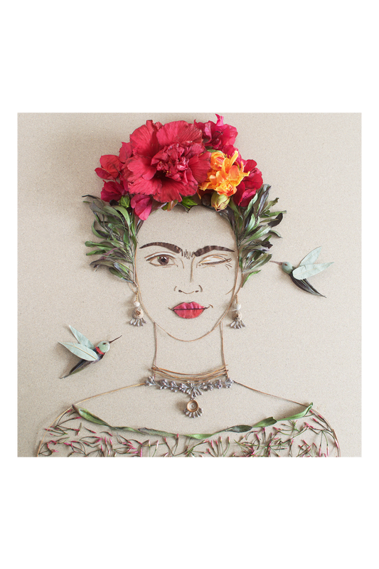 "What Would Frida Do?" Flower Print - Sister Golden